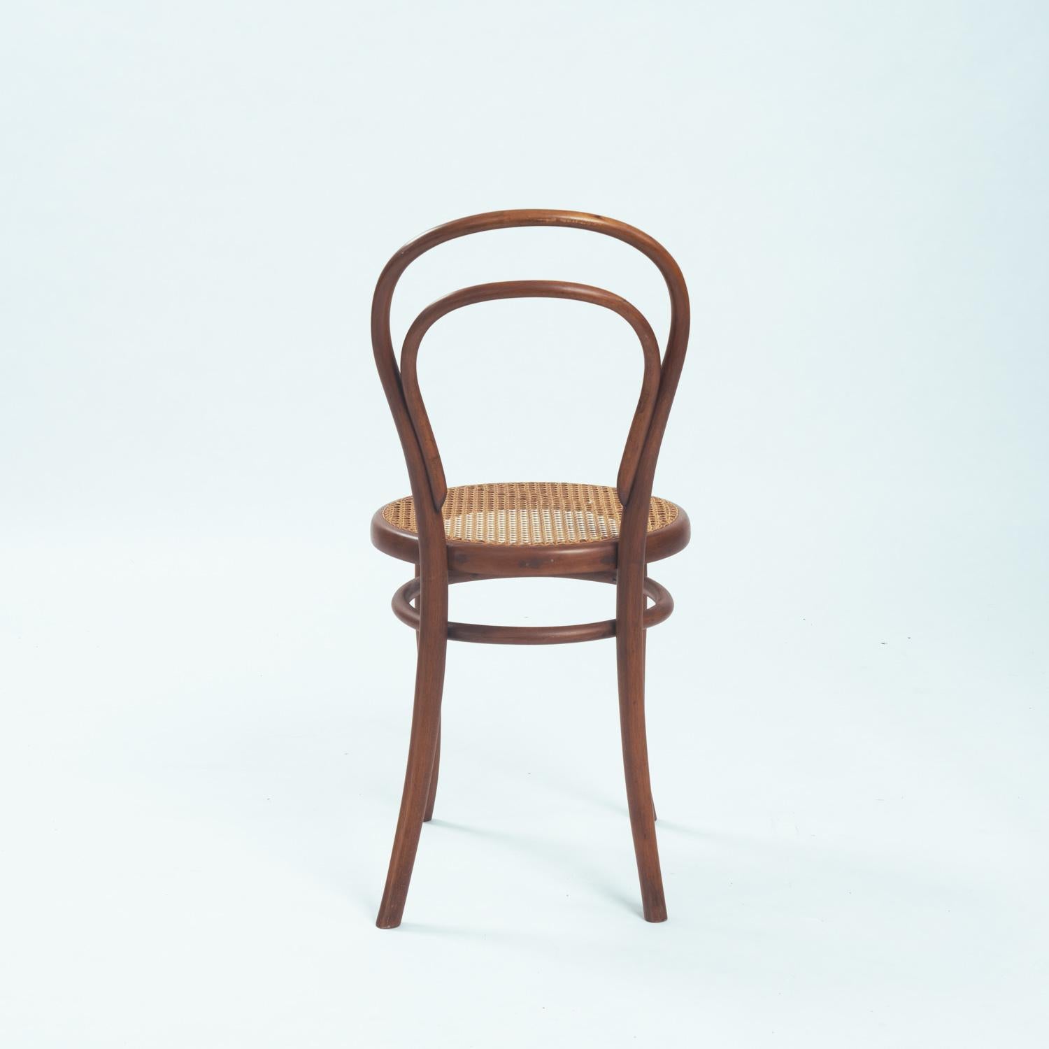 Austrian antique Thonet bistro chairs no 14 118 webbing bentwood, 1880, set of 3 For Sale