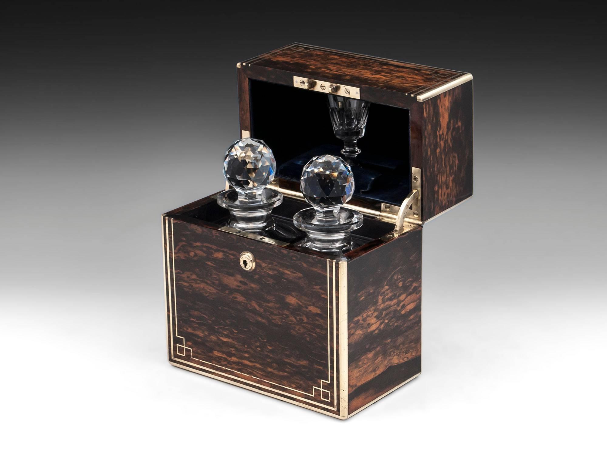 Antique Thornhill Coromandel Brass Bound Decanter Box, 19th Century 3