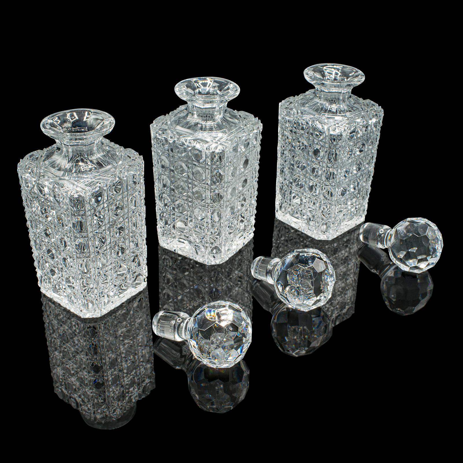 Antique Three Decanter Tantalus, English, Oak, Drinks Caddy, Edwardian, C.1910 For Sale 6
