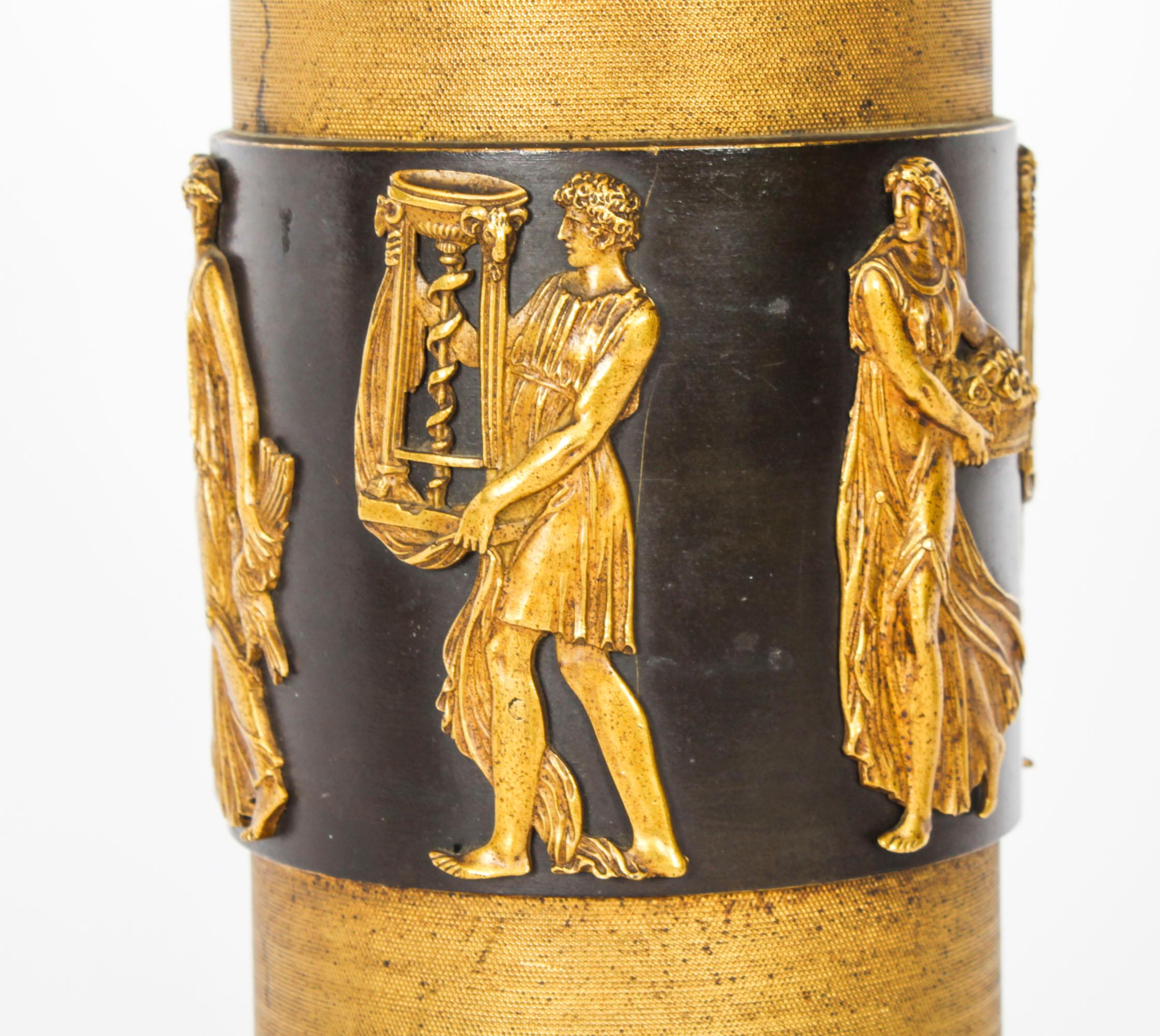 Antique Three Graces after Canova Bronze Scupture Table Lamp 19th Century 4
