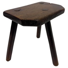 Sgabello antico a tre gambe di Oak
