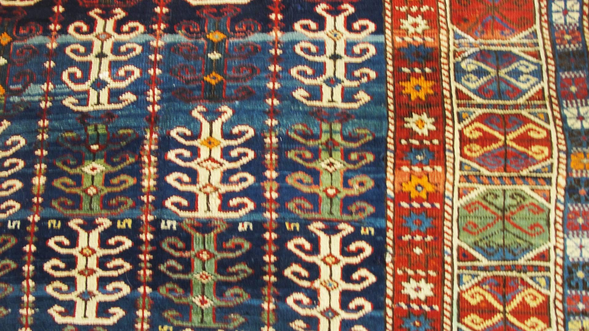Antique Three of Life Long Kazak Rug, 4'3