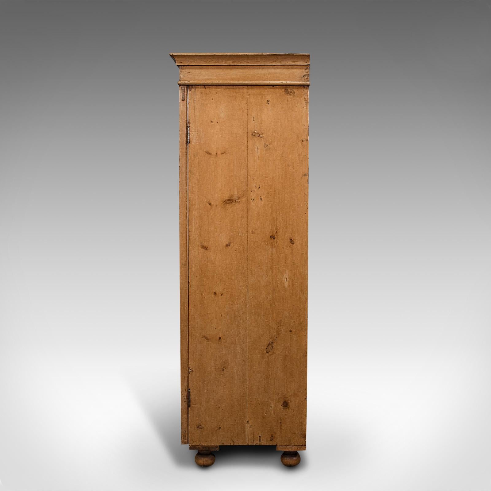 Antique Three Panel Wardrobe, English, Pine, Cupboard, Closet, Victorian, C.1900 1