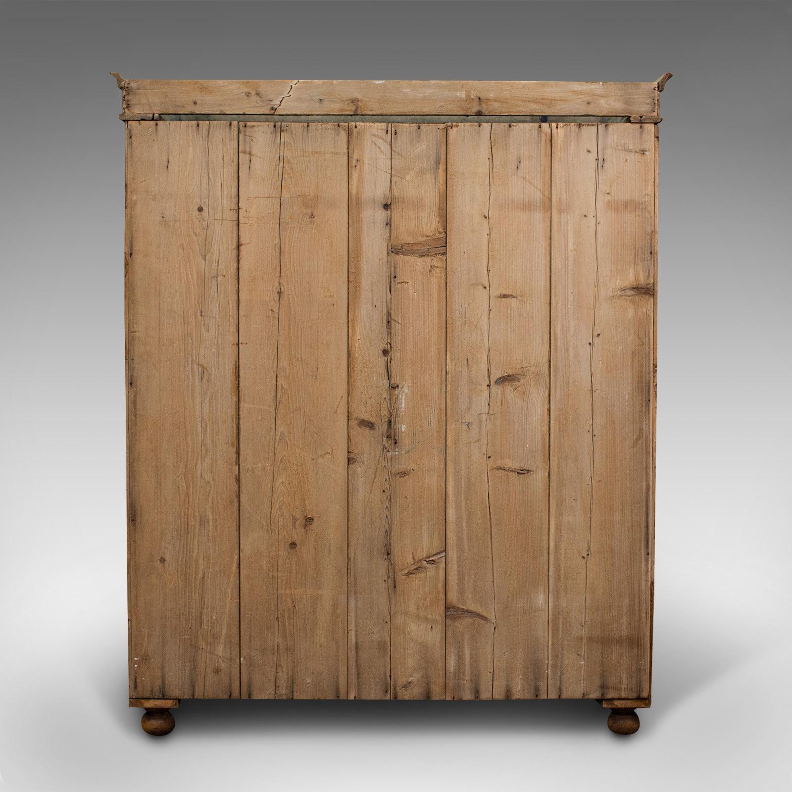 Antique Three Panel Wardrobe, English, Pine, Cupboard, Closet, Victorian, C.1900 2