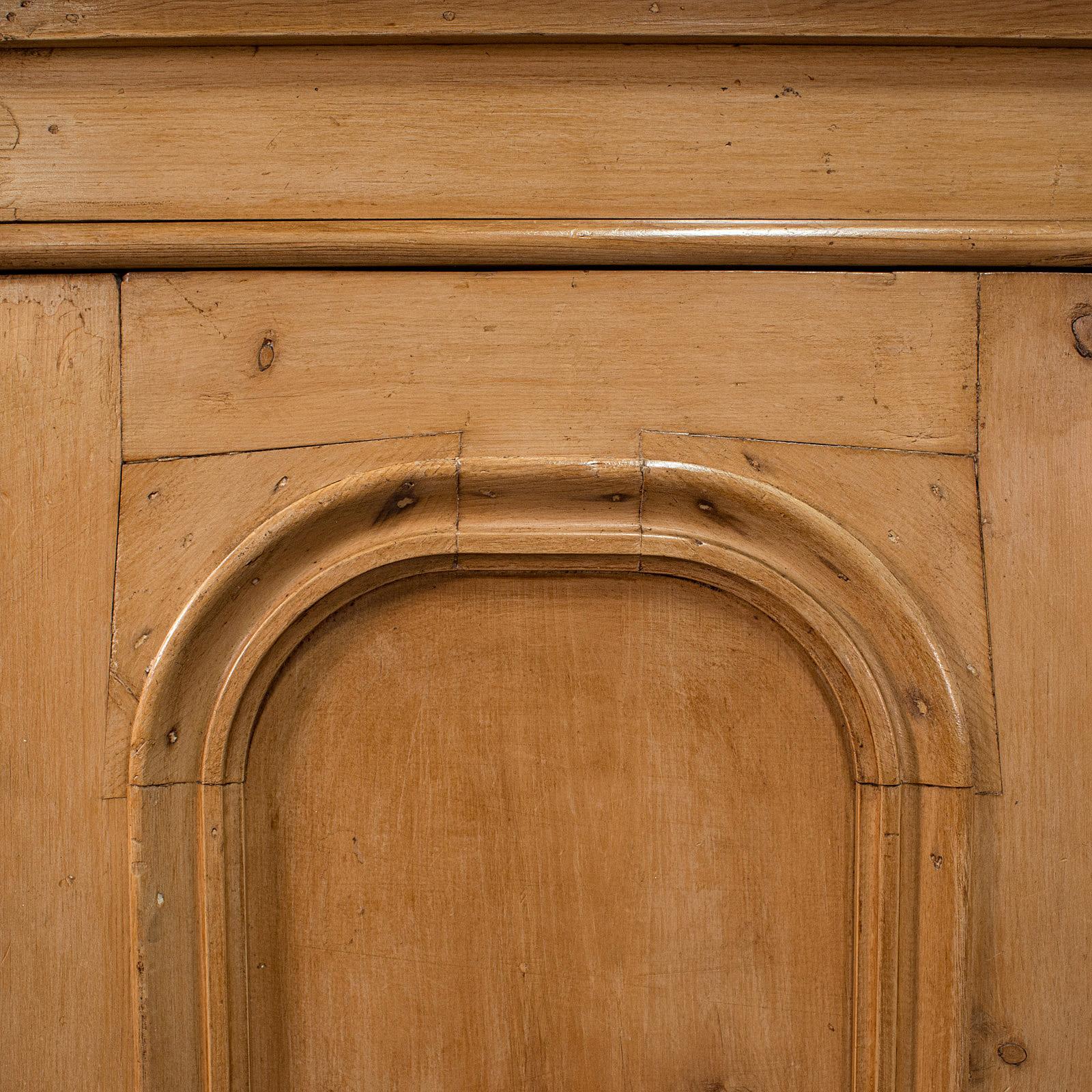 Antique Three Panel Wardrobe, English, Pine, Cupboard, Closet, Victorian, C.1900 4