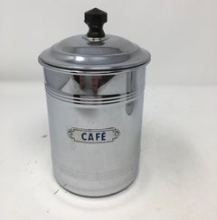 Antique Three-Piece French Aluminum Coffee Set of Canisters, circa 1920s
