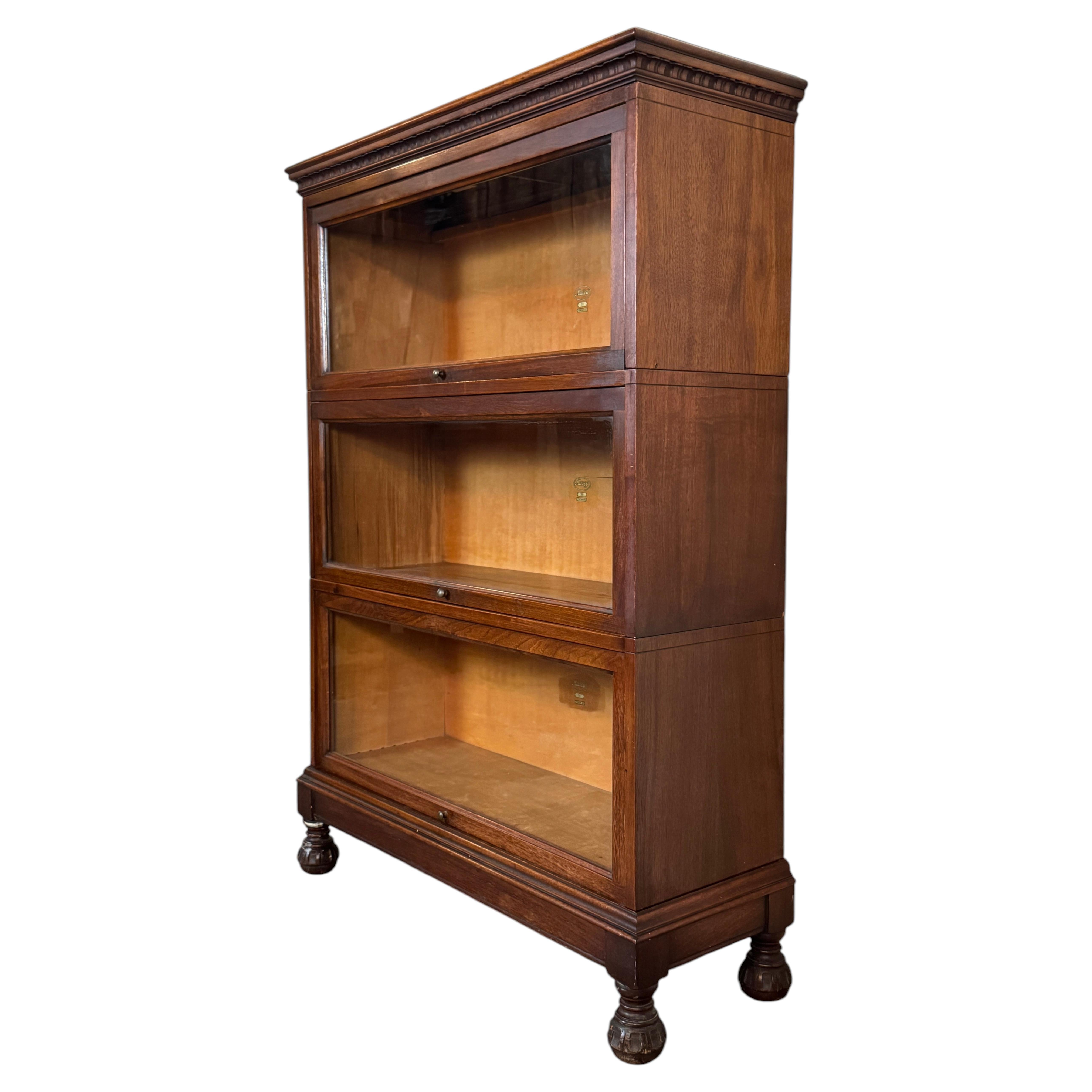 Antique Three Piece Macey Barrister Bookcase