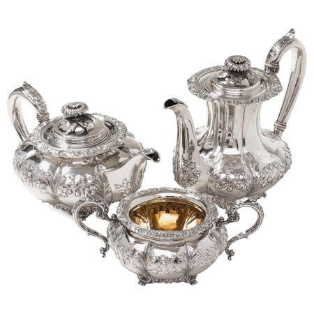 Antique Three-Piece Sterling Silver Tea and Coffee Set