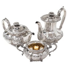 Antique Three-Piece Sterling Silver Tea and Coffee Set