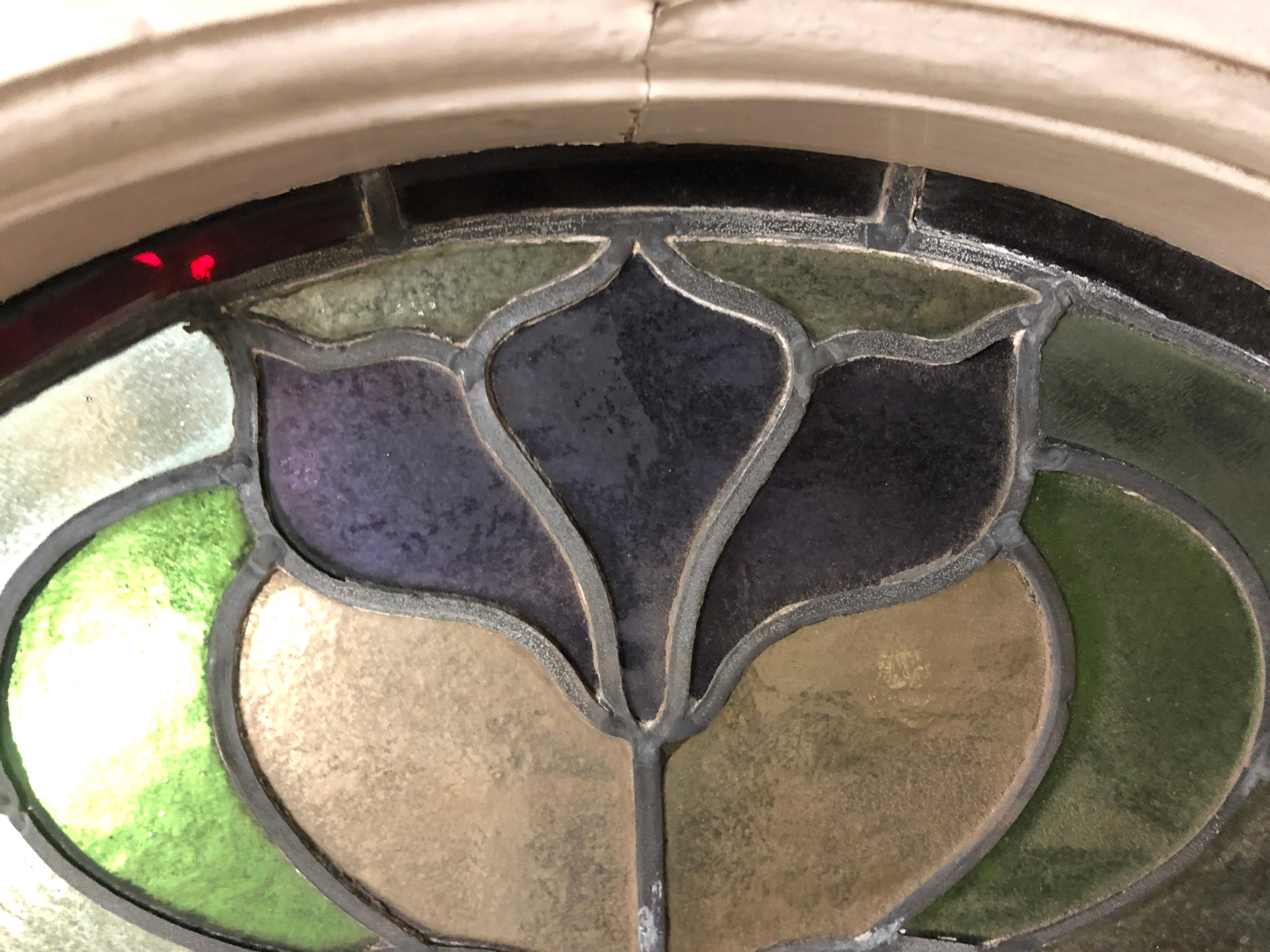 Ventana de travesaño antigua de tres piezas 50