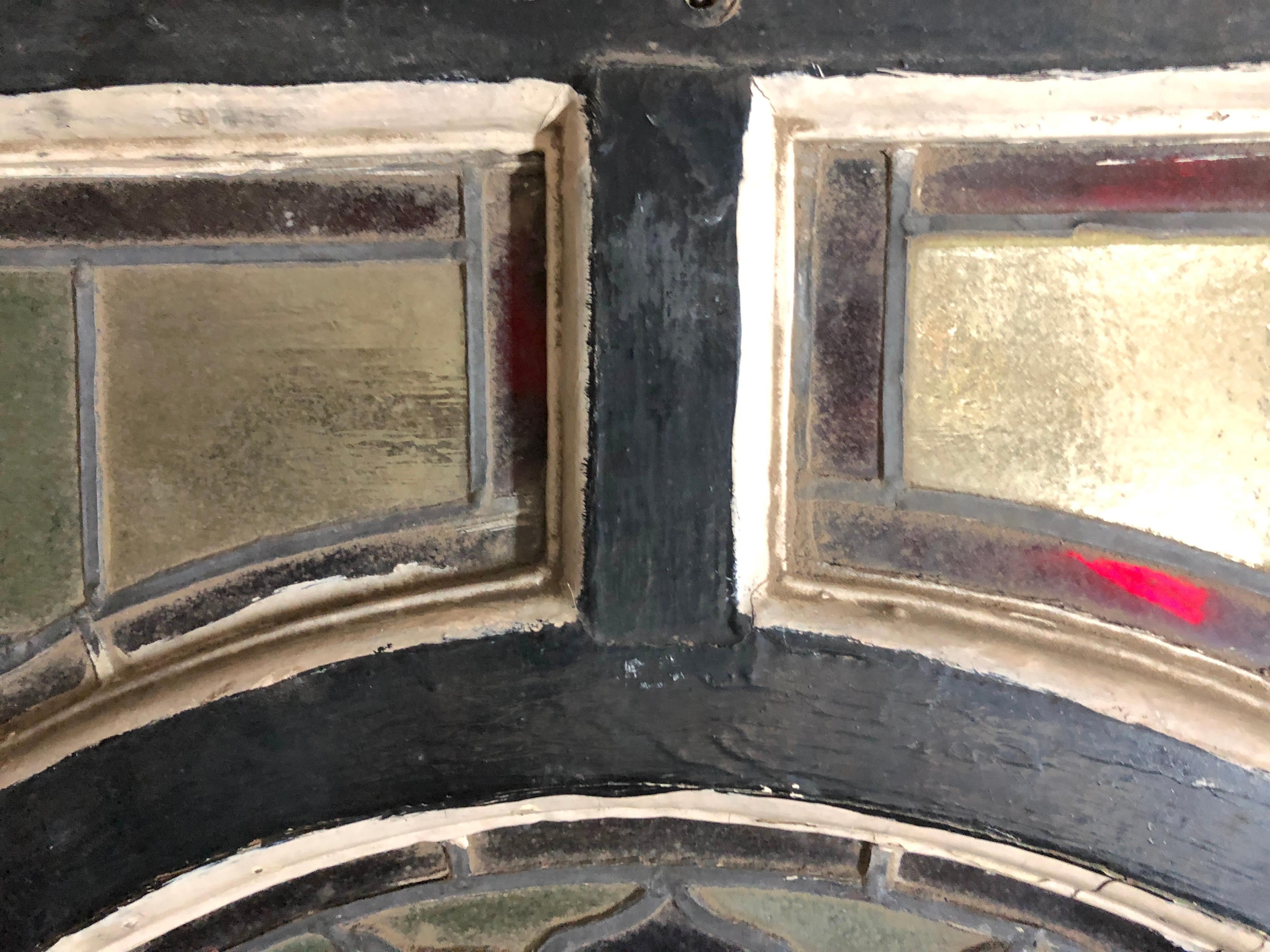 Ventana de travesaño antigua de tres piezas 50