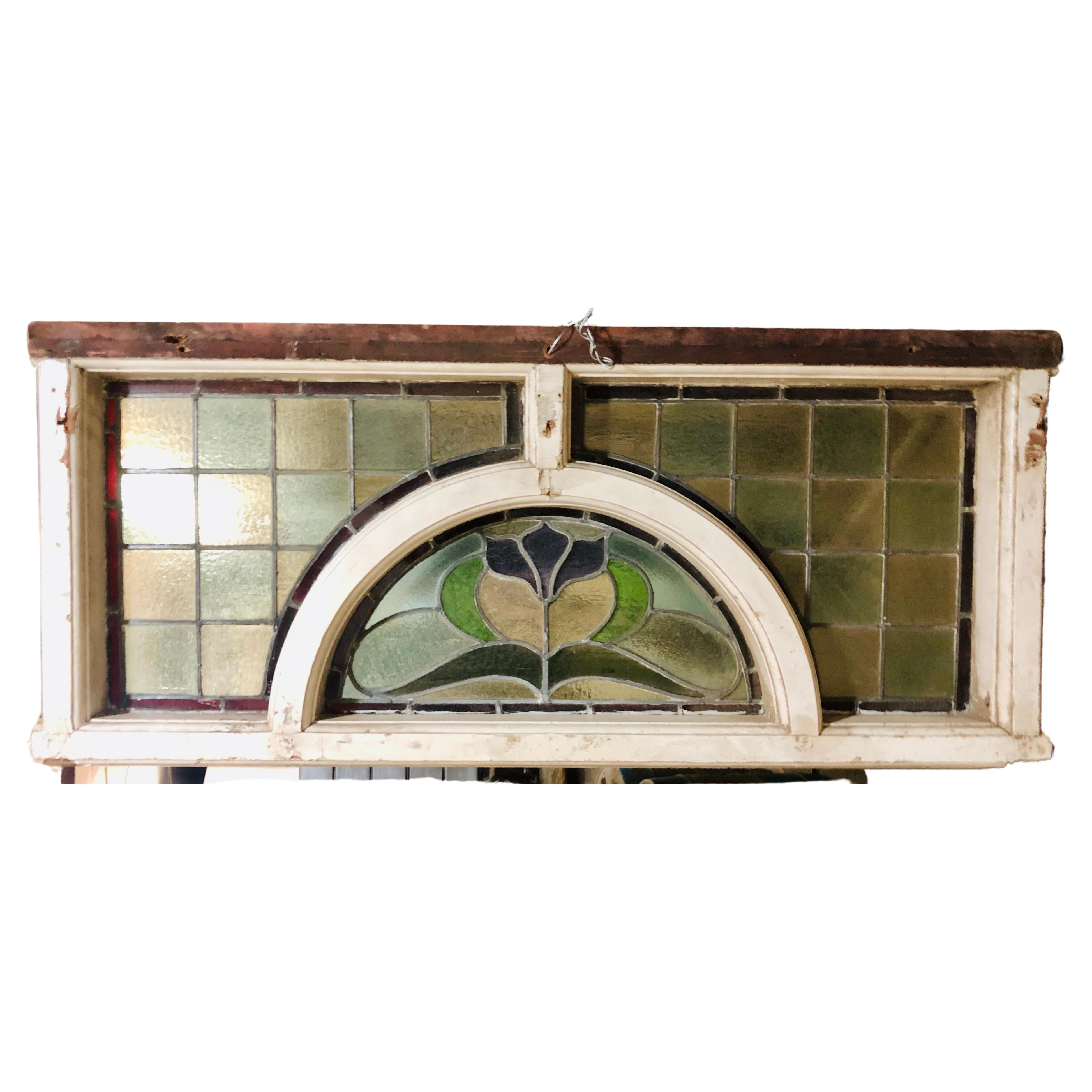 Ventana de travesaño antigua de tres piezas 50" x 22 en venta