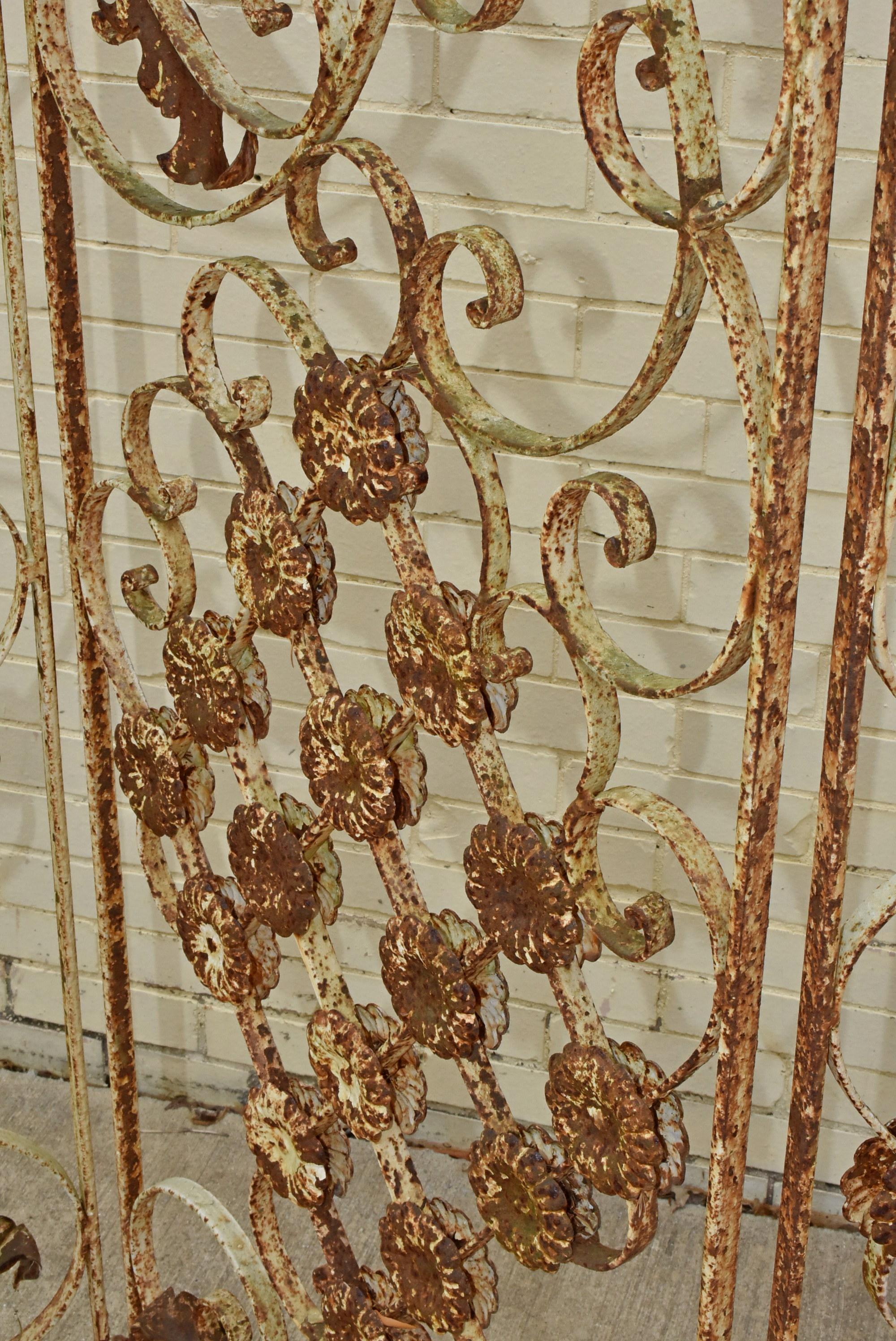 20th Century Antique Three Section Folding Screen For Sale