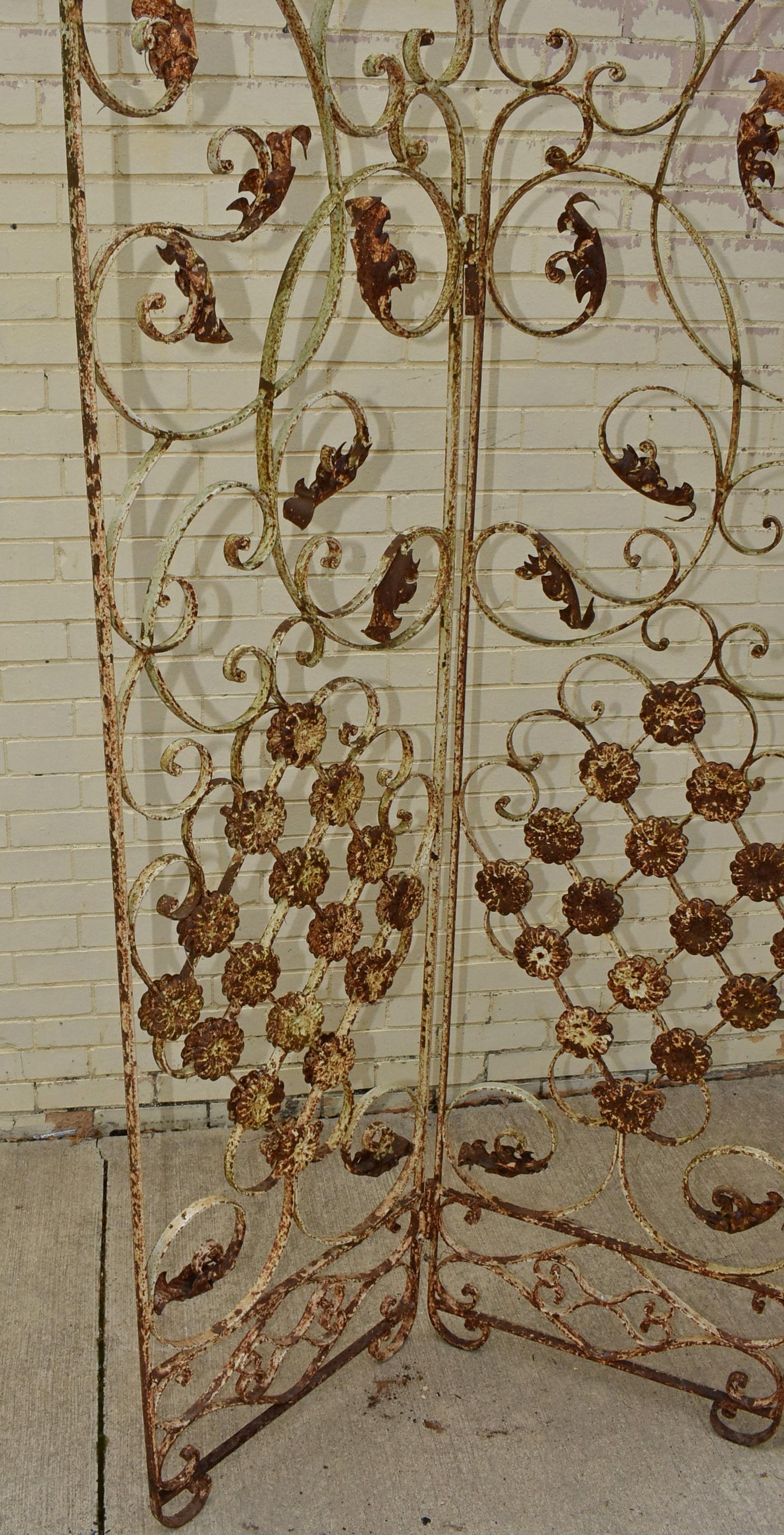 Antique Three Section Folding Screen For Sale 1