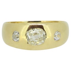 Antique Three-Stone Diamond Gypsy Ring