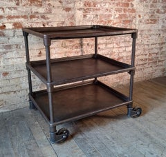 Antique Three-Tier Industrial Cart
