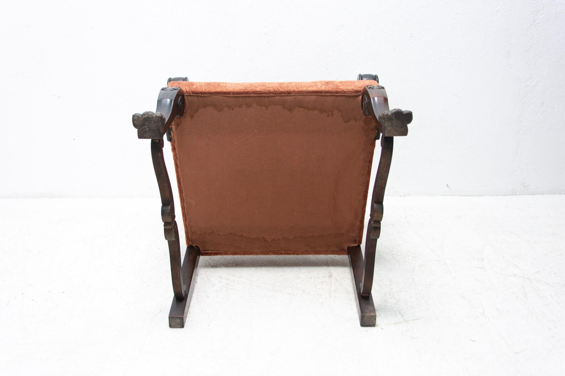 Fauteuil trône ancien de style Renaissance, 19e siècle en vente 4