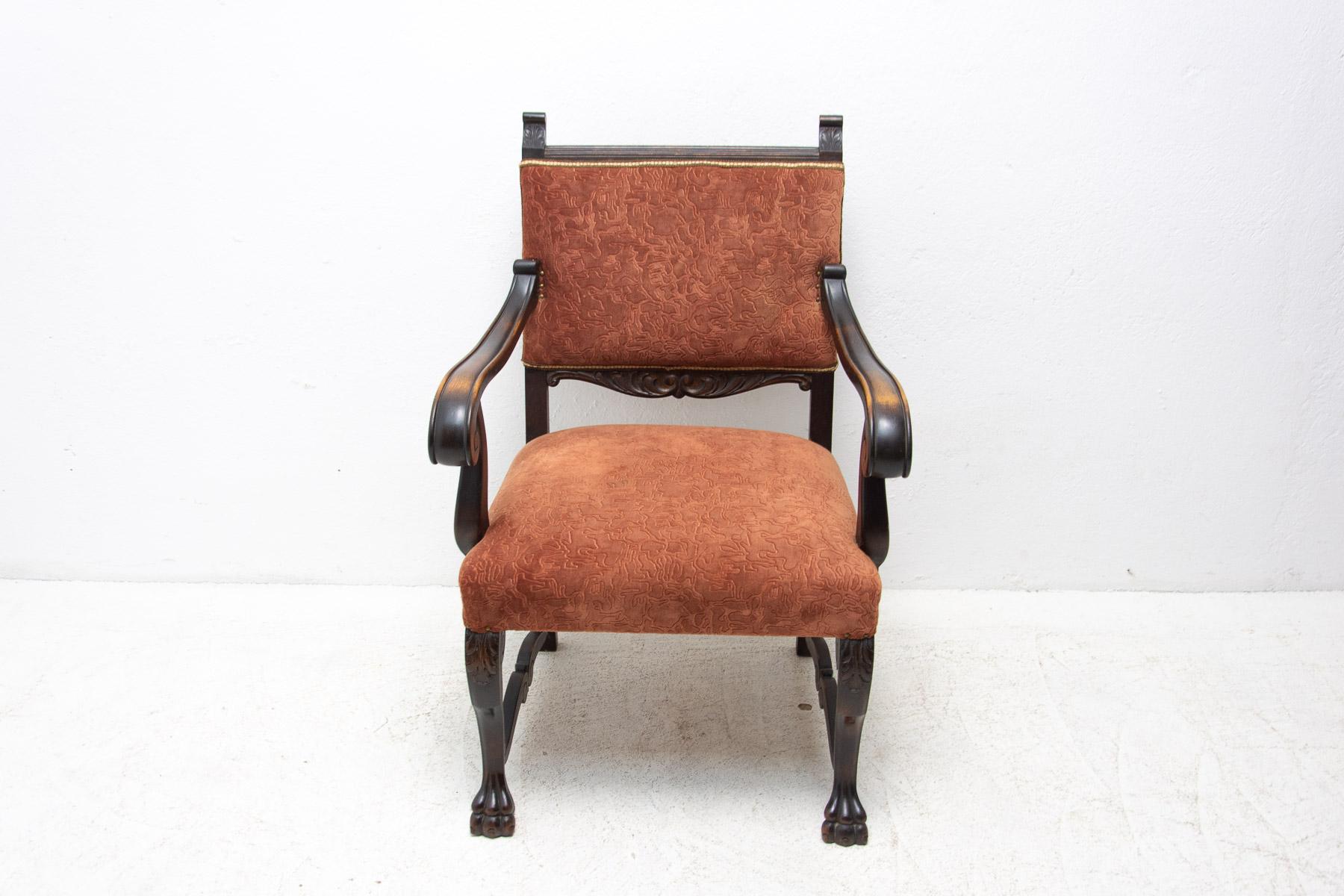 Fauteuil trône ancien de style Renaissance, 19e siècle en vente 6