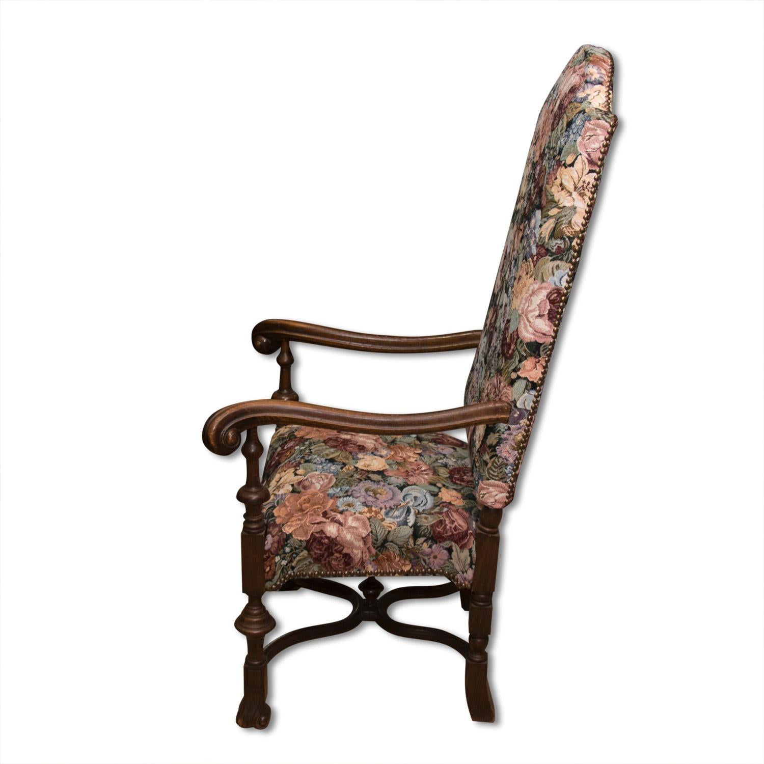 Fauteuil trône ancien de style Renaissance, XIXe siècle en vente 7