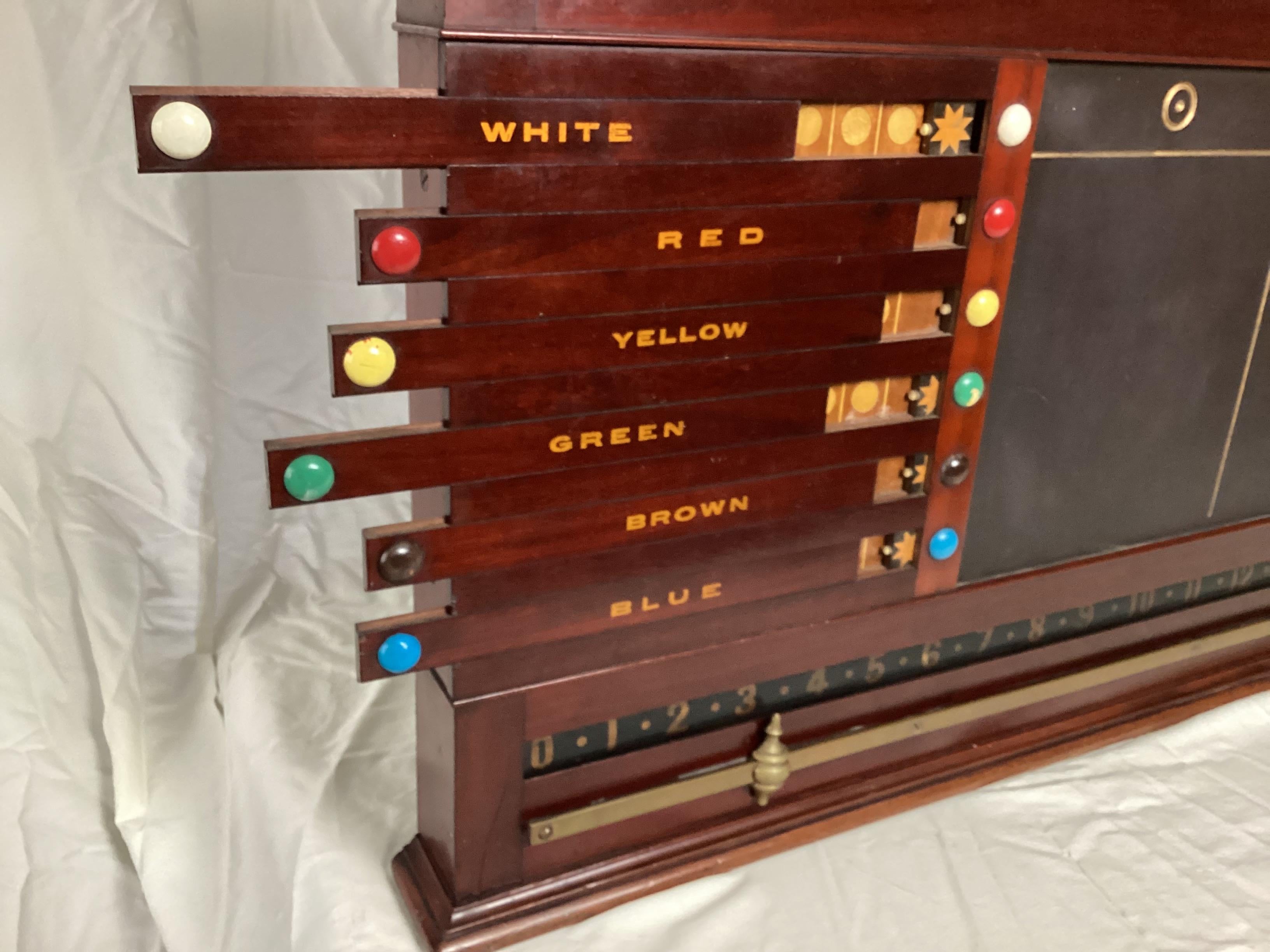 Late Victorian Antique Thurston & Co Ltd London Snooker Billiards Scoreboard For Sale