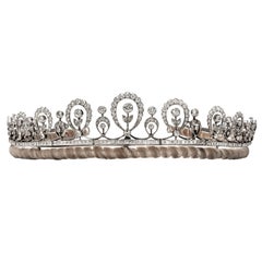 Antique Edwardian circa 1910, P.G. Dodd, London: 14.69 ct Diamond Platinum Tiara