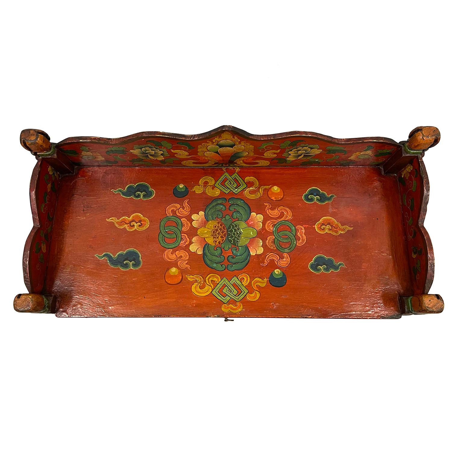 Antique Tibetan Altar Prayer Table, Side Table, Coffee Table In Fair Condition In Pomona, CA