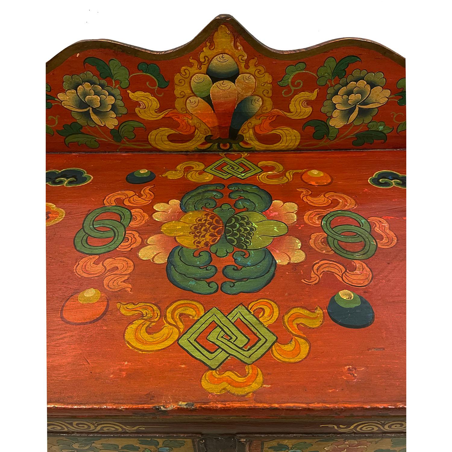 Cedar Antique Tibetan Altar Prayer Table, Side Table, Coffee Table