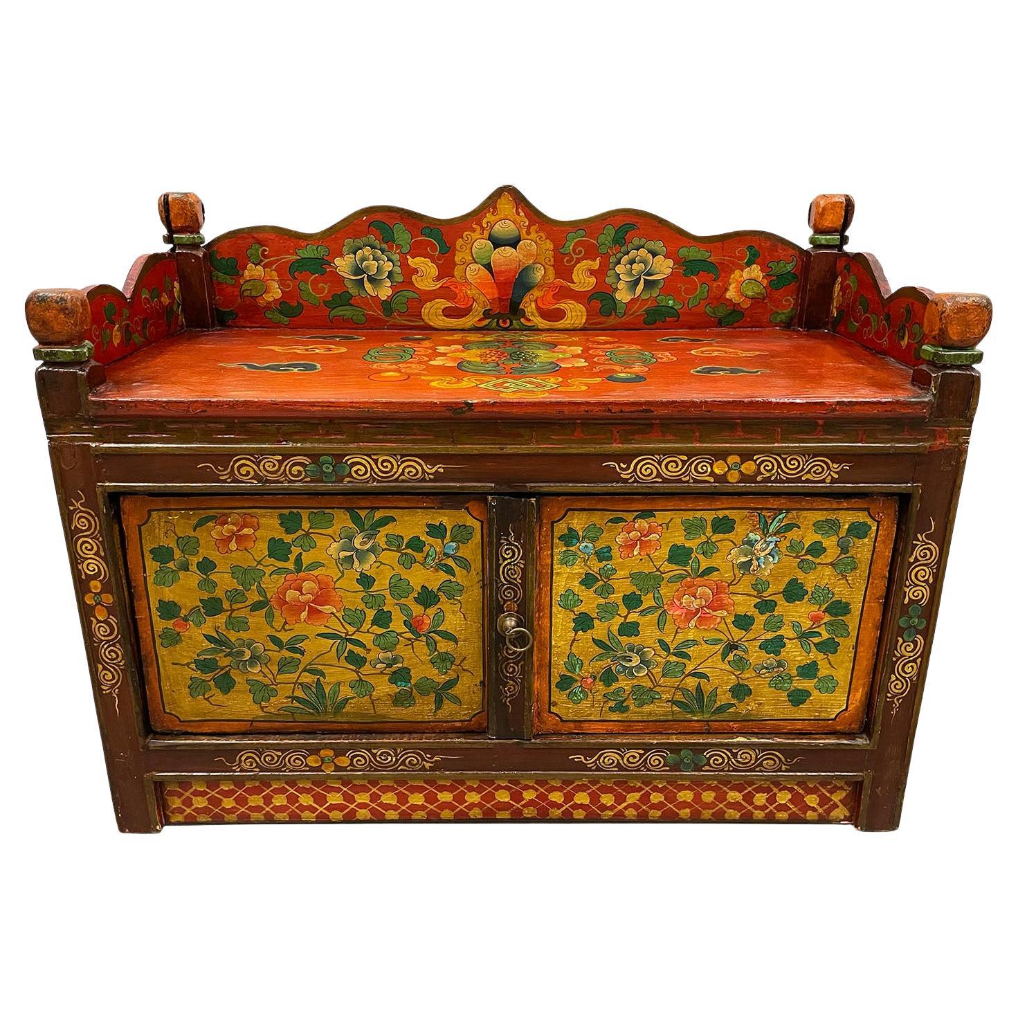 Antique Tibetan Altar Prayer Table, Side Table, Coffee Table