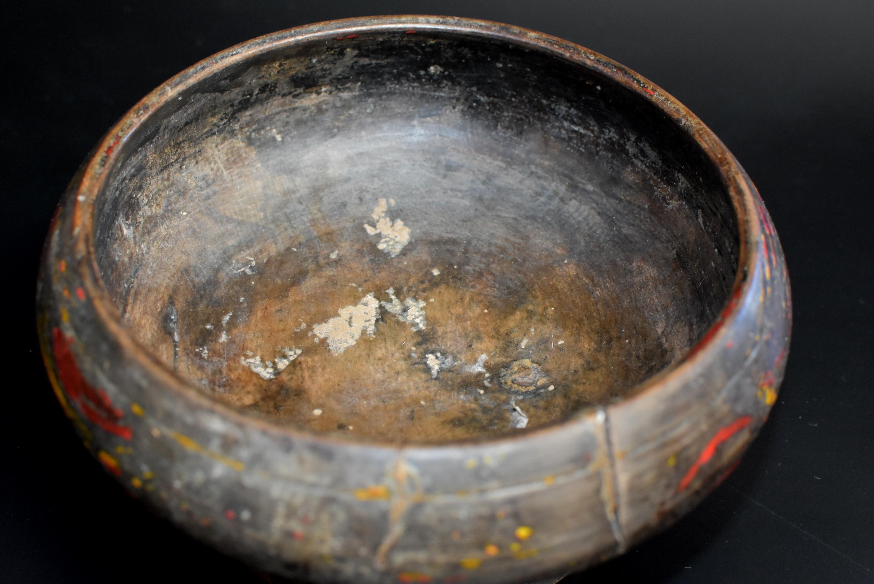 Antique Tibetan Bowl with Wheat Motif 2