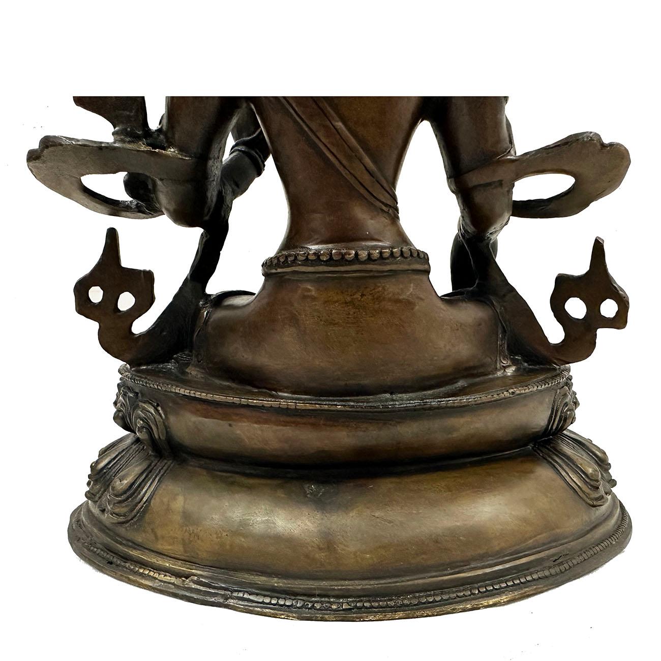 Antique Tibetan Bronze Bodhisattva Tara (Du Mu) Statuary For Sale 6
