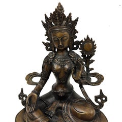 Antique Tibetan Bronze Bodhisattva Tara (Du Mu) Statuary