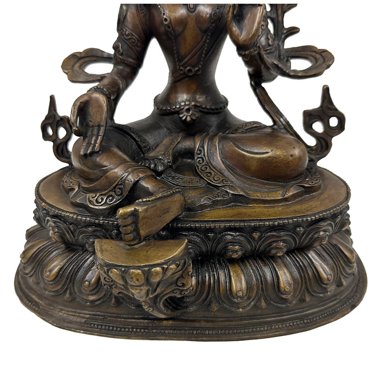 Chinese Export Antique Tibetan Bronze Bodhisattva Tara (Du Mu) Statuary For Sale
