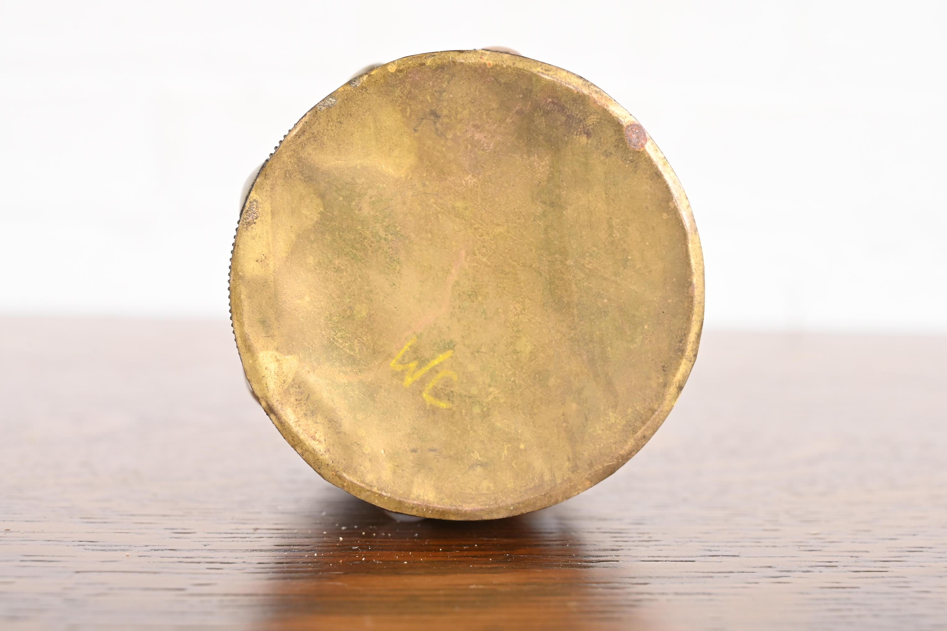 Antique Tibetan Bronze Filigree and Agate Trinket Jar For Sale 5