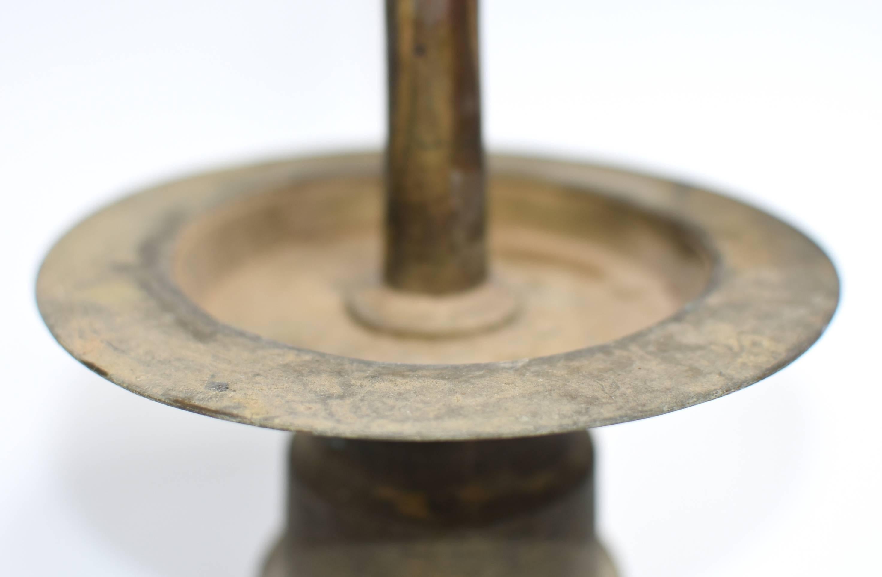 19th Century Antique Tibetan Bronze Oil Lamp