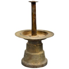 Lampada ad olio antica in bronzo tibetano
