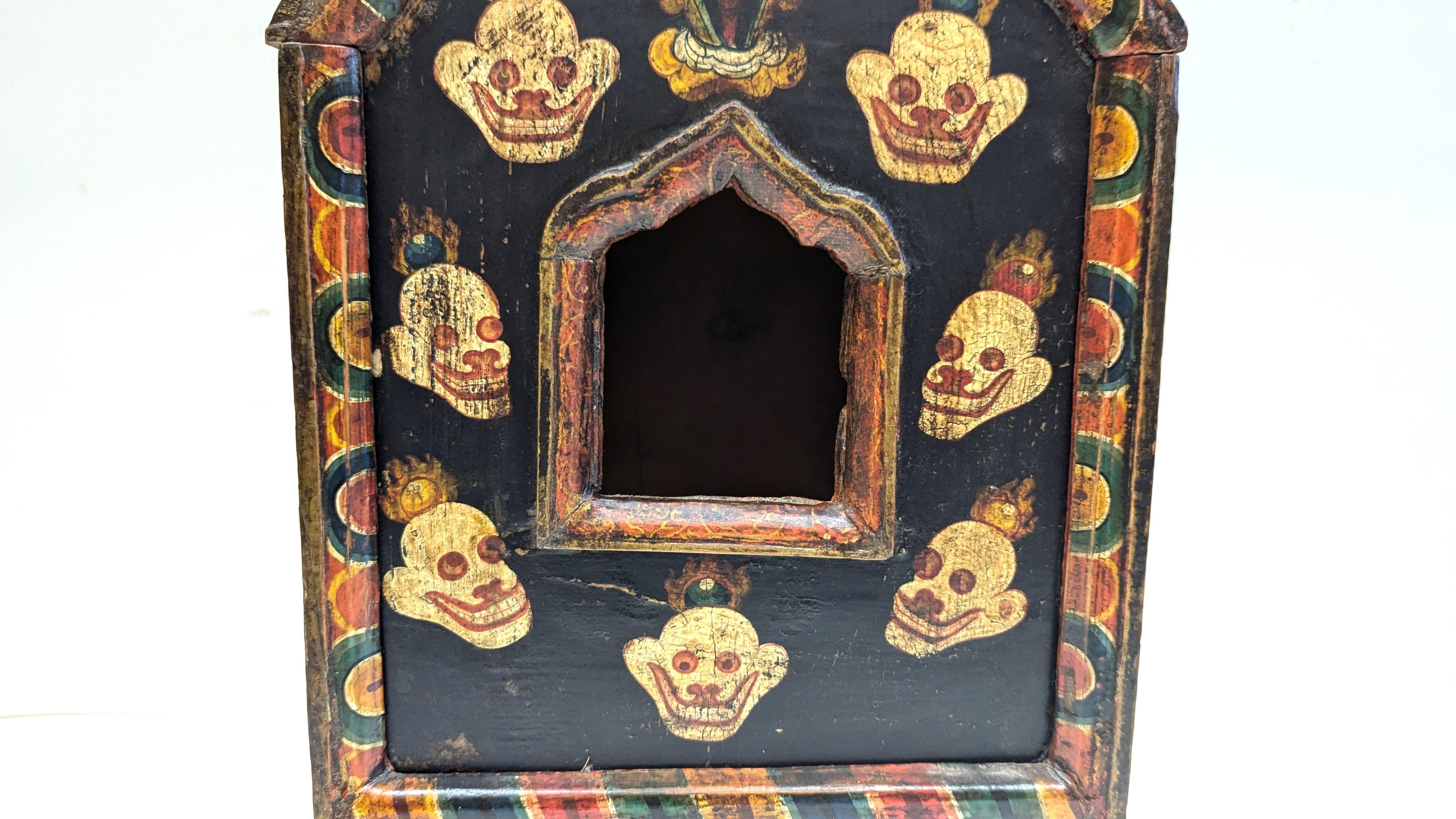 Painted Antique Tibetan Buddha Box