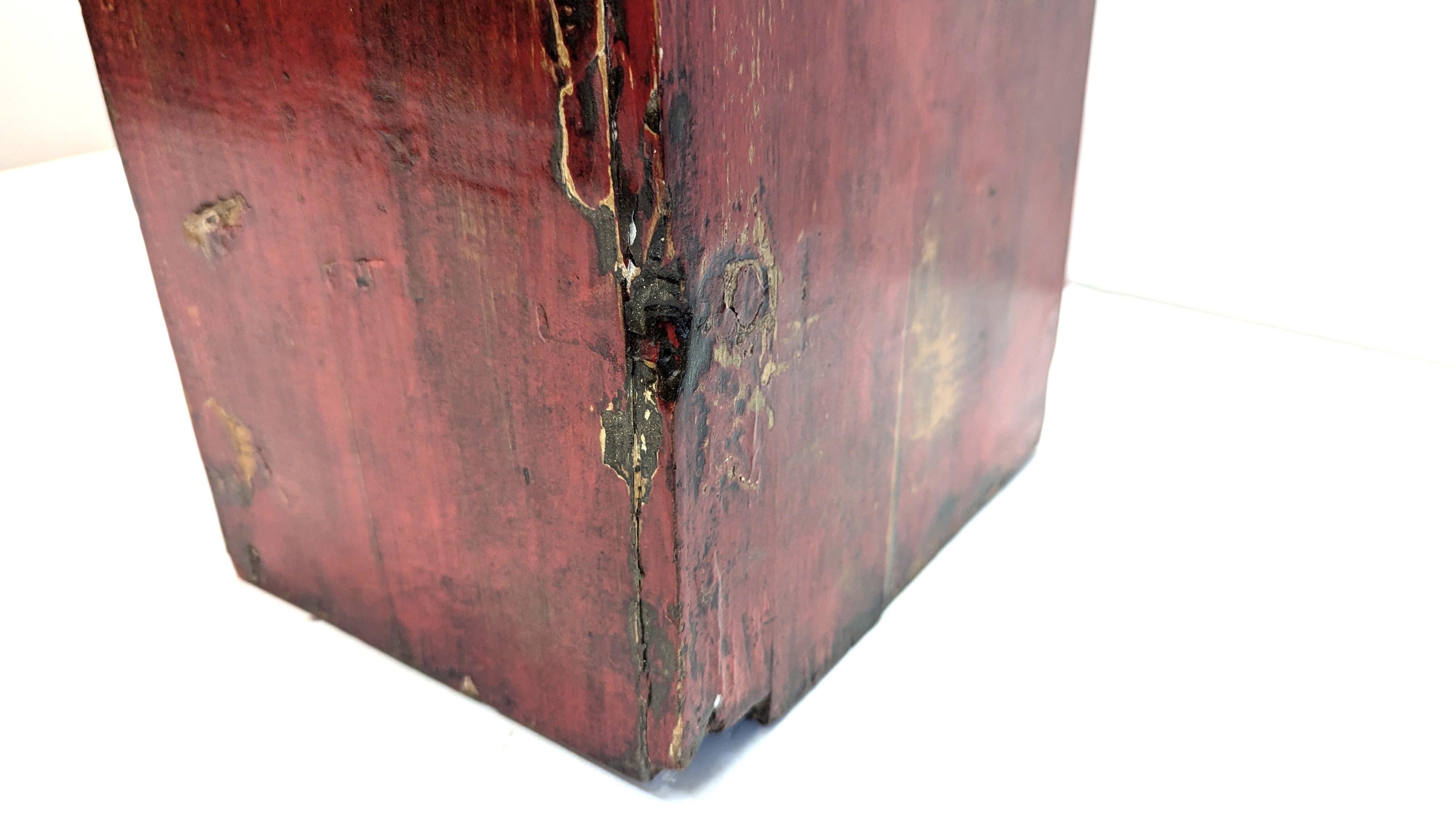 Wood Antique Tibetan Buddha Box