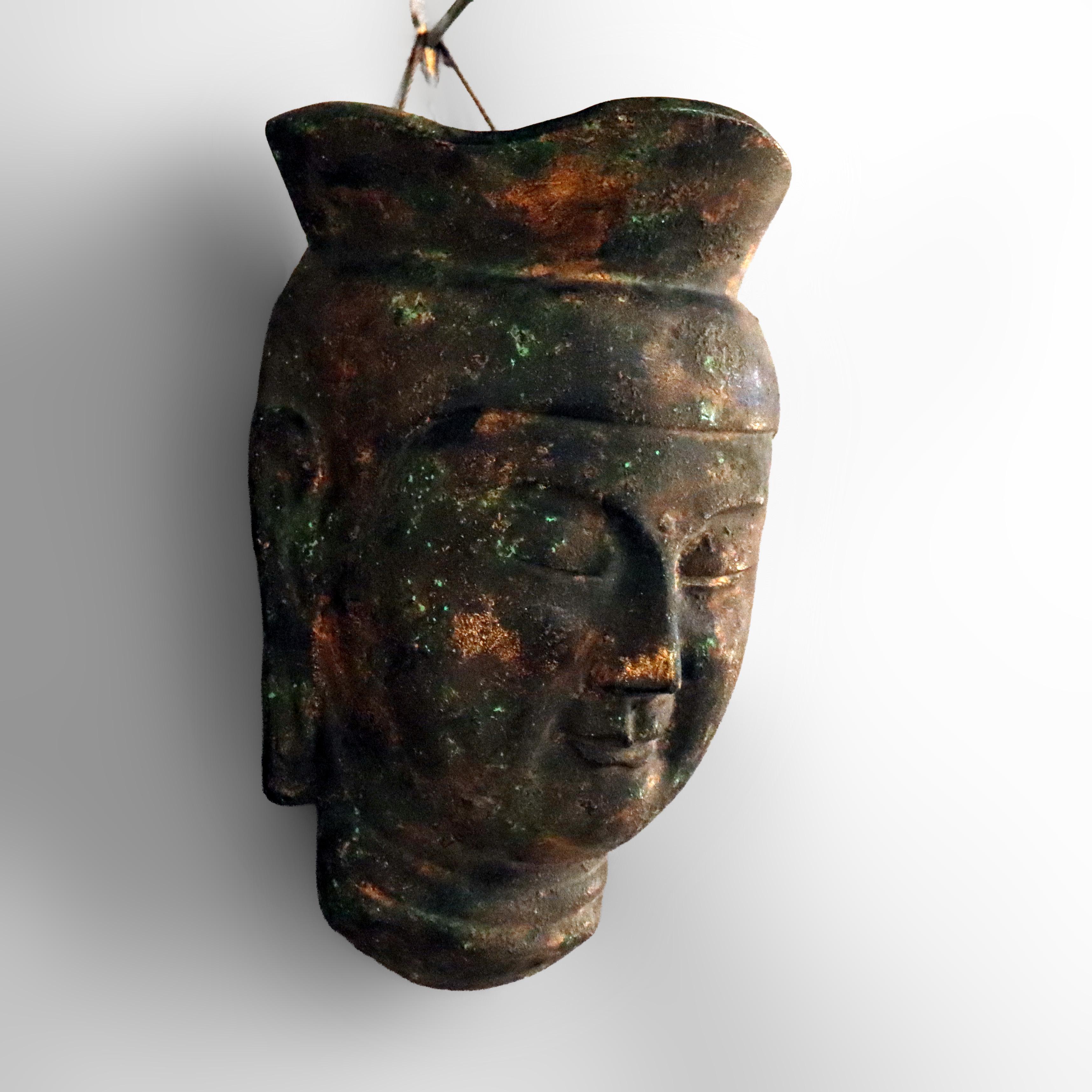 Antique Tibetan Cast Bronze Mask 19thC

Measures - 9 5/8