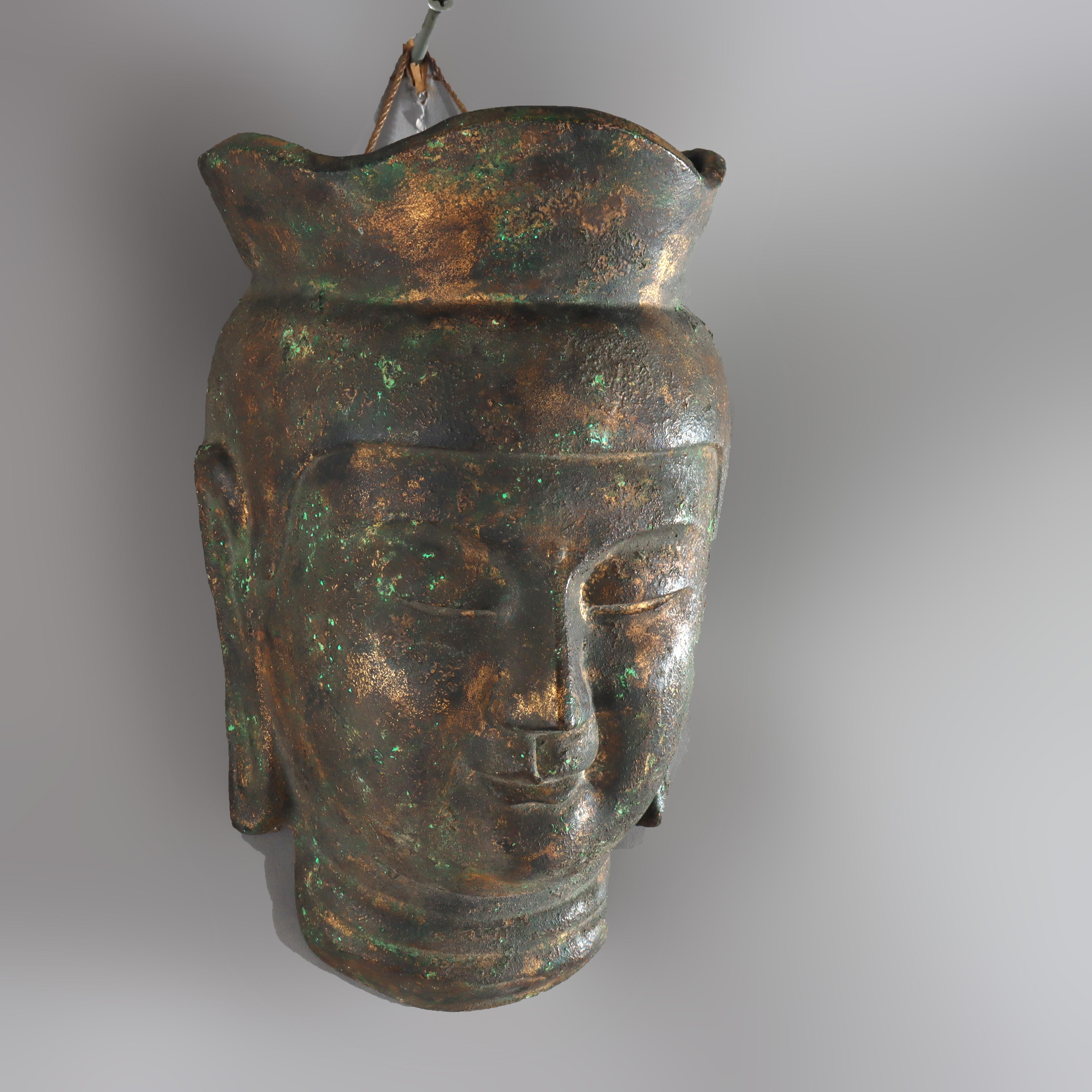 Antique Tibetan Cast Bronze Mask 19thC (19. Jahrhundert) im Angebot