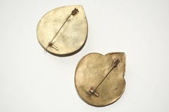 Antique Tibetan Coral Brooch Duo