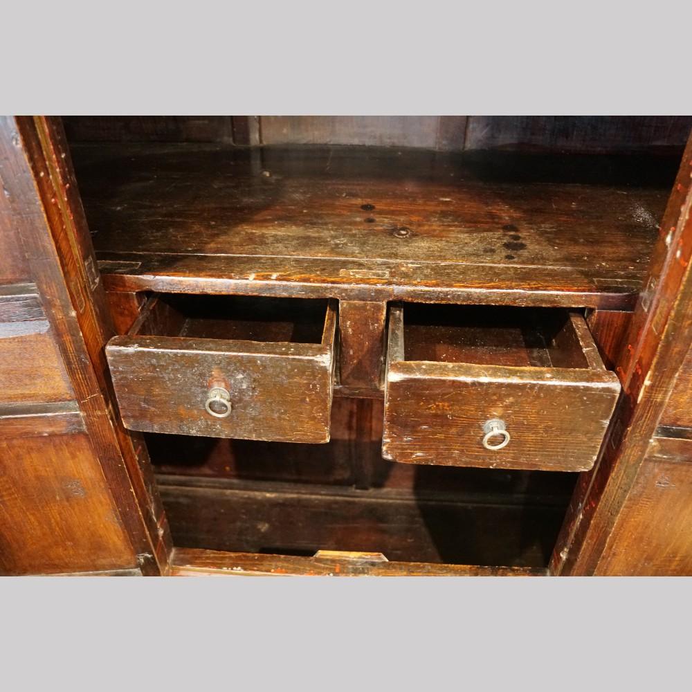 Antique Tibetan decorated cabinet  In Good Condition For Sale In Salisbury, GB