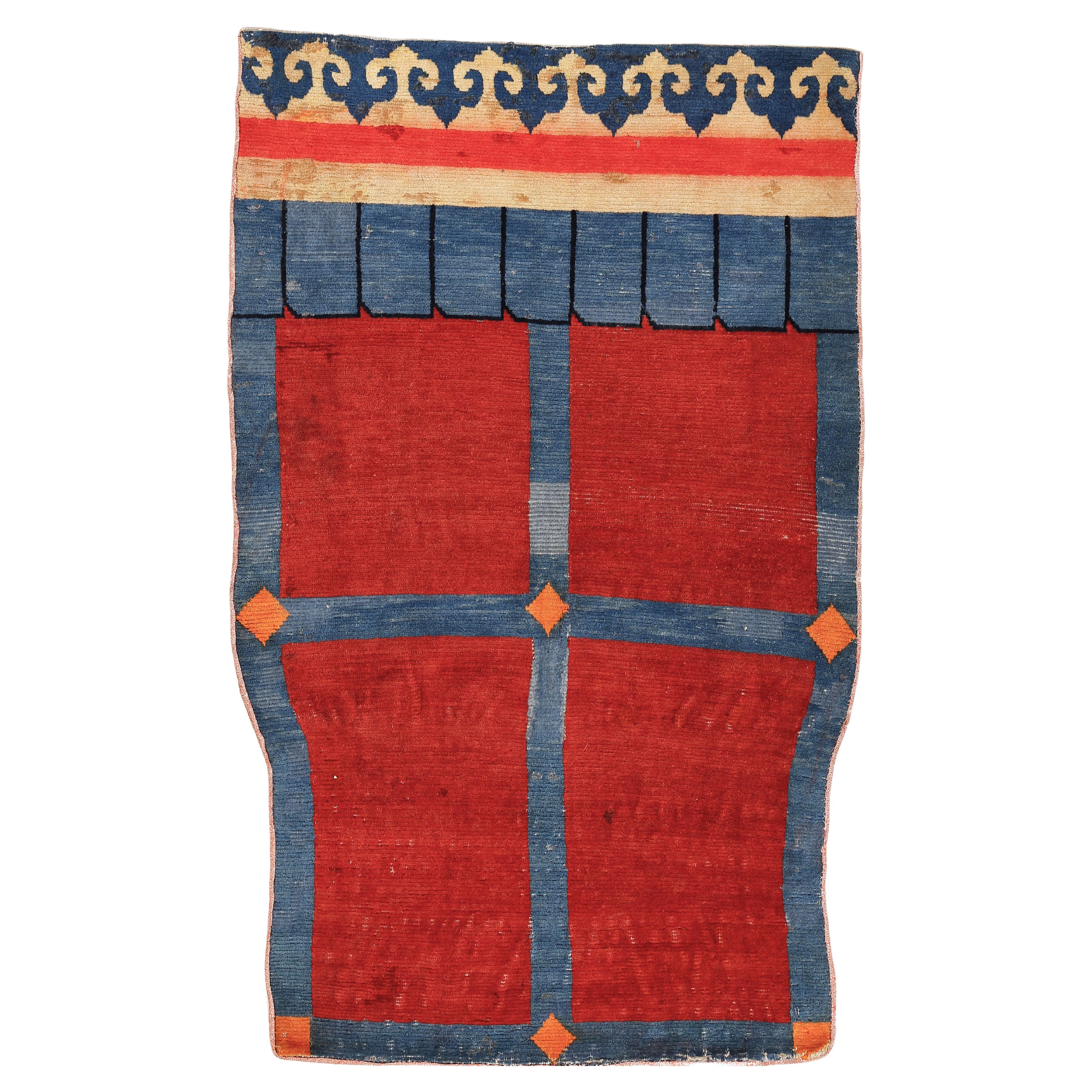 Antique Tibetan Door Rug For Sale