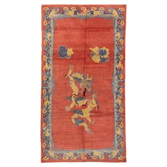 Antique Tibetan Dragon Design Rug, 1920-1950