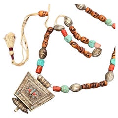 Antique Tibetan Gau Box Pendant Necklace