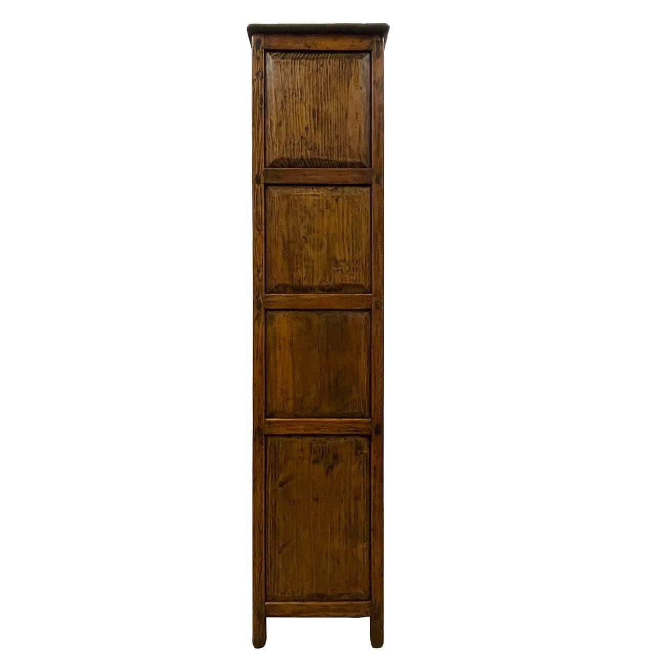 Antique Tibetan Hand Painted Dragon Tall Cabinet For Sale 2