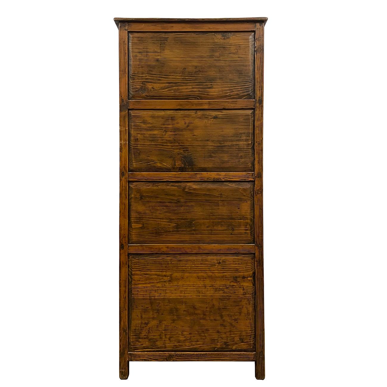 Antique Tibetan Hand Painted Dragon Tall Cabinet For Sale 3