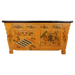 Ancien buffet tibétain peint à la main circa early 20th Century