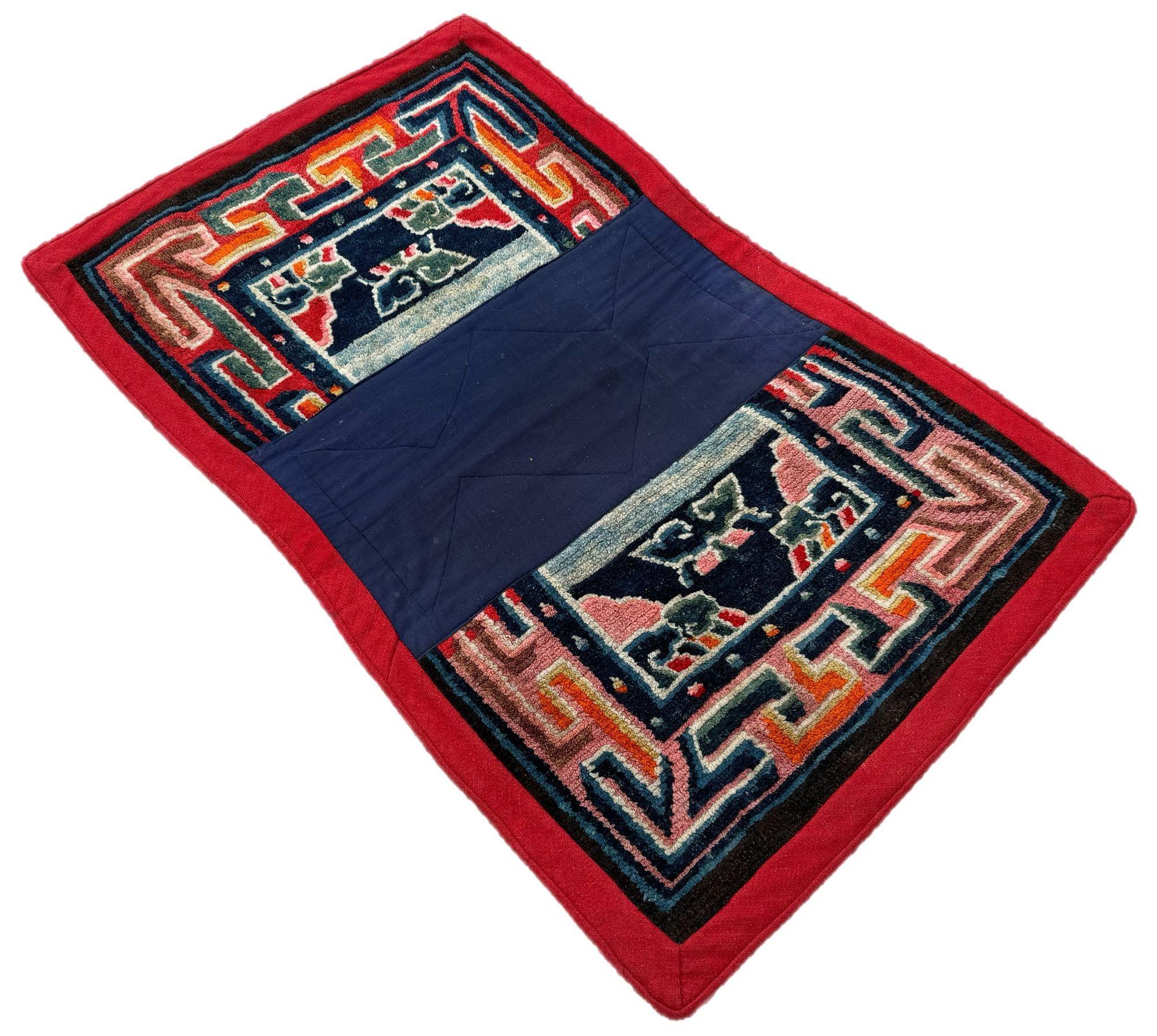 Antique Tibetan Horse Saddle Cover 1.00m x 0.60m In Good Condition In St. Albans, GB