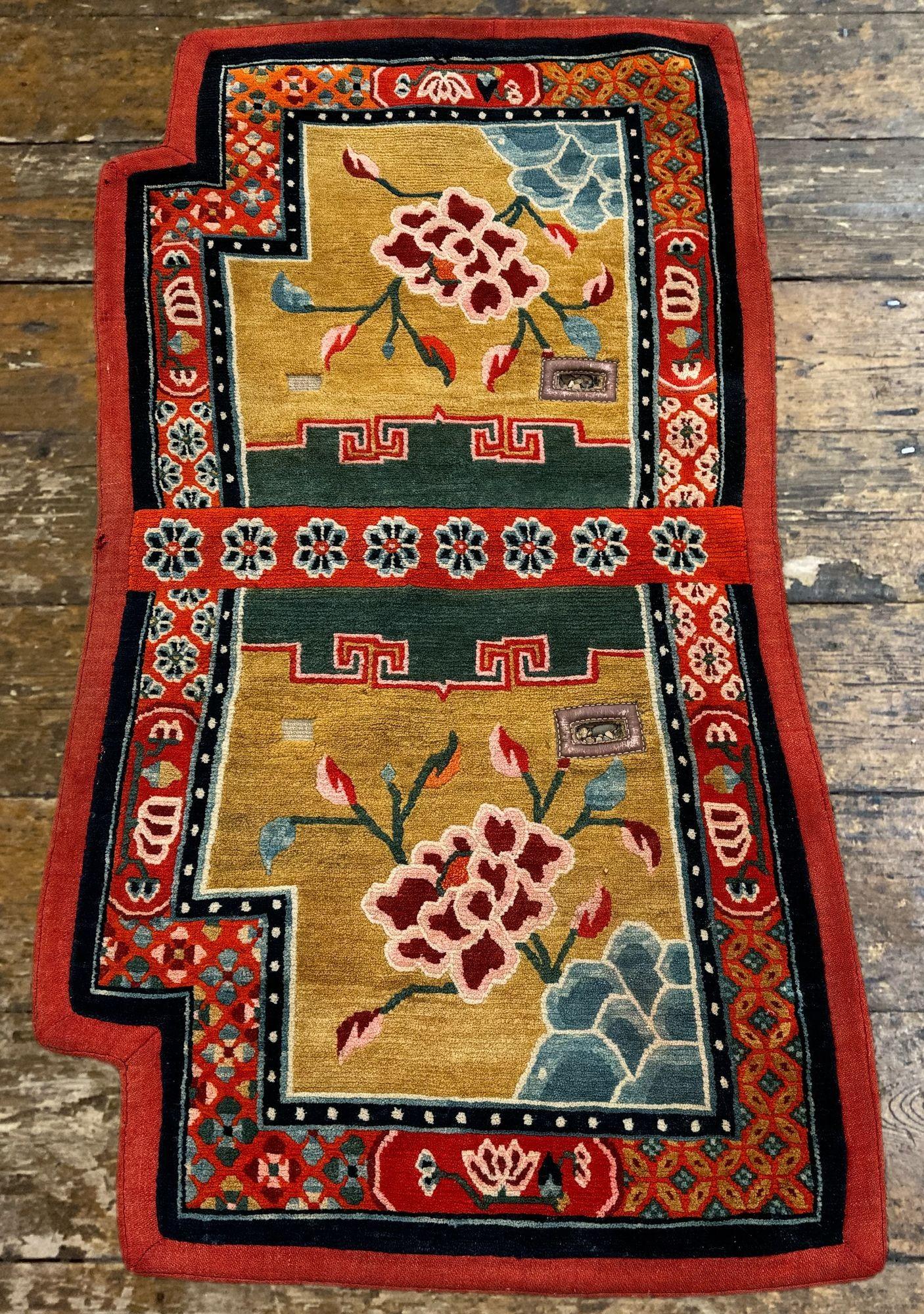 Early 20th Century Antique Tibetan Horse Saddle Cover 1.24m x 0.67m