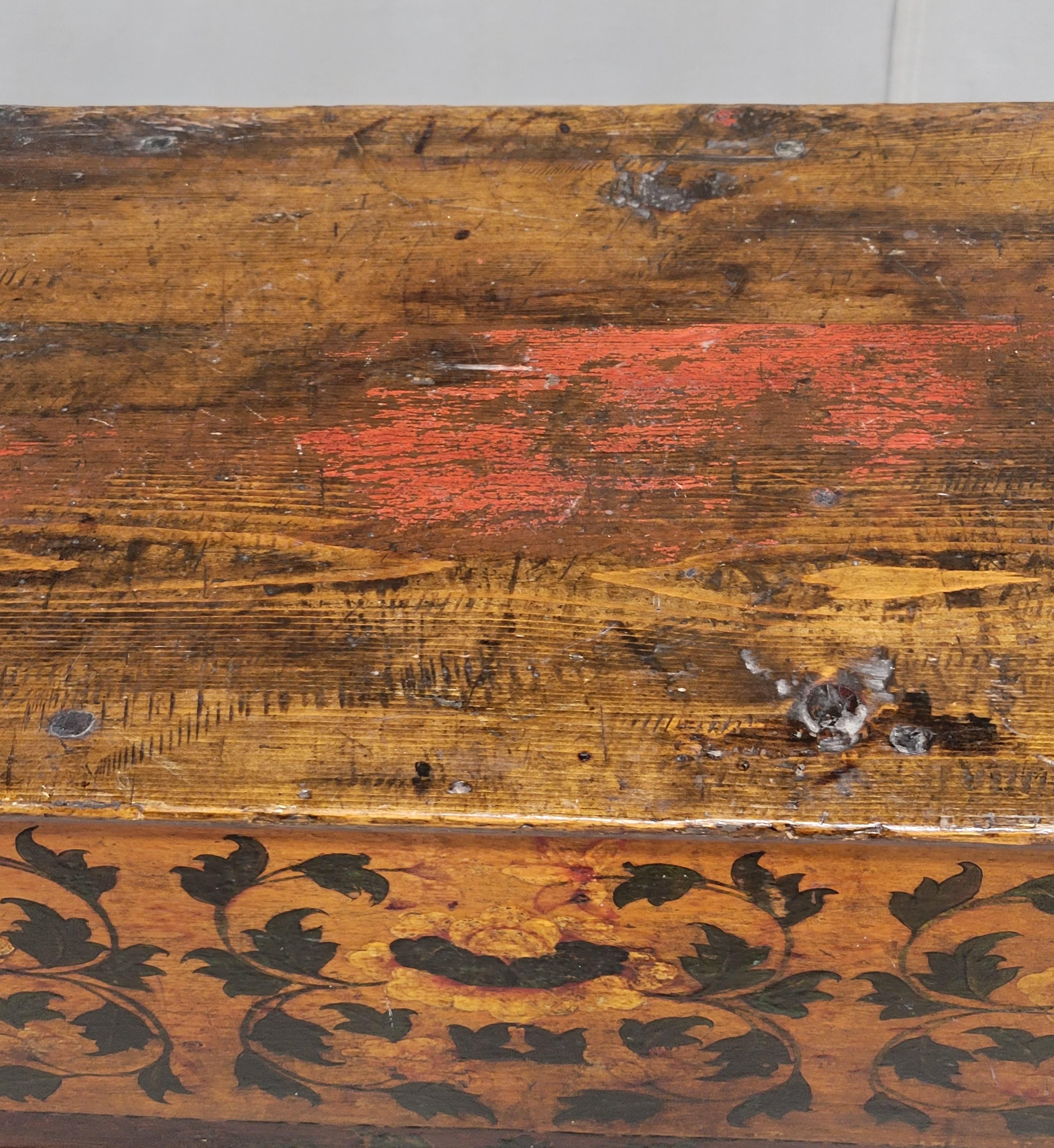 Antique Tibetan Lacquer Altar Box With Drawer on a Steel Stand / Console (RL) 2